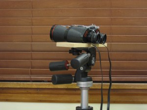 A finished mount, with binoculars attached!