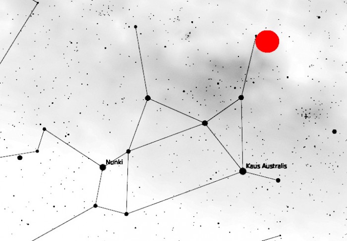 Map of Sagittarius with Image Location Marked